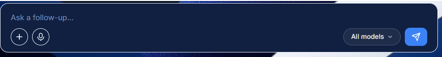 Prompt bar with left actions and All models dropdown on right