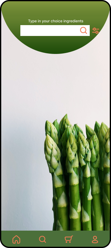 Foodie search — original high-fidelity screen